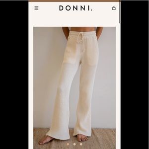 NEW WITH TAGS DONNI CREAM WAFFLE PANT